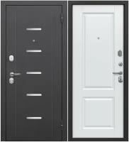 Входная дверь Ferroni 7,5 см Гарда Серебро Велюр Белый Софт (960мм) левая