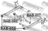 С/блок задней балки, NAB059 FEBEST NAB-059