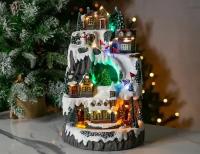 Светодинамическая миниатюра новогодняя гора с LED-огнями, динамикой и музыкой, полистоун, 24x23x38 см, Kaemingk (Lumineo) 485389