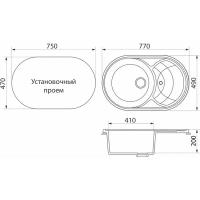 Кухонная мойка GreenStone GRS-18S-308 черная