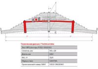 Лист №9 Рессора задняя для грузовиков производства ПАО КамАЗ 65115, 43118, 4350 16 листов