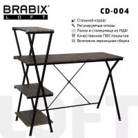 Стол на металлокаркасе BRABIX LOFT CD-004 1200х535х1110 мм 3 полки морёный дуб 641218 (1)