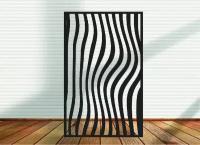 Декоративное металлическое панно, Полосы 3Д (черный цвет)