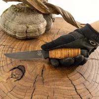 Златоустовский Туристический нож «Полярник» НР2, сталь: черный дамаск (У10А-7ХНМ), рукоять: текстолит, береста наборная