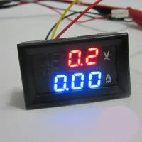 Цифровой амперметр-вольтметр DC 0-100V 0-50A LED дисплей, измерительный прибор