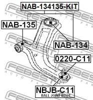 Сайленблок переднего рычага комплект FEBEST NAB134135KIT