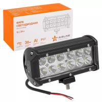 Фара светодиодная (балка) двухрядная, 12LED рассеяный свет, 36W (165х78х65) 12/24V (ALED046)