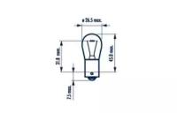 Лампа галогенная Narva Stop P25 BA15s 12V 18W, 17511, 1 шт