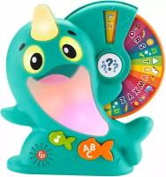 Интерактивная игрушка Fisher-Price Linkimals Learning Narwhal, музыкальная и обучающая игрушка для малышей с подсветкой