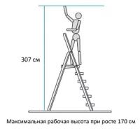 Стремянка алюминиевая 5 ступ. 13 см, 1,1 м, нагр. 225 кг, 6 кг, новая высота, 3117105/604886 (1)