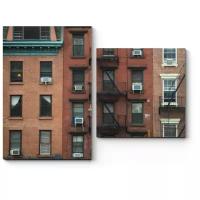 Модульная картина Picsis Пожарные лестницы старых жилых домов (40x30)