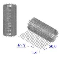 Сетка размер 50х50х1,8 мм сварная металлическая (стальная) в рулонах 1,5х50 м неоцинкованная (ну) с квадратной ячейкой