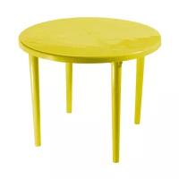 Стол пластиковый круглый Стандарт Пластик d 90 см желтый