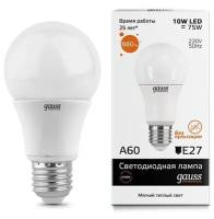 Лампа светодиодная Gauss 23210 LED Elementary A60 10W E27 3000K 180-240V