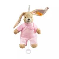 Мягкая игрушка Steiff Hoppel Rabbit Music Box pink (Штайф Кролик Хоппель с музыкальной шкатулкой розовый 20 см)