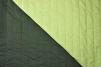 Ткань Плащевка стеганая двусторонняя темно-зеленая с салатовым