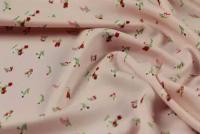 Ткань вискоза для шитья розовая в цветочек (креп)