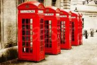 Фотообои Телефонные будки серого Лондона 275x413 (ВхШ), бесшовные, флизелиновые, MasterFresok арт 9-495