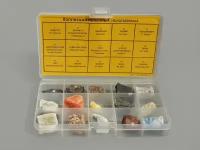 Коллекция полезных ископаемых (15 образцов, состав №1) в пластиковой коробке