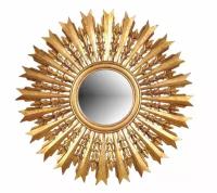 Настенные зеркала Creative Co-Op Зеркало круглое золотое с лучами в винтажном стиле