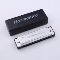 Губная гармошка Harmonica, цвет серебристый