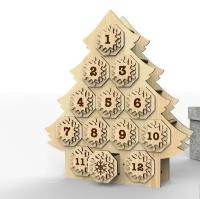 Адвент календарь Елка рождественская деревянный Детская Логика (В собранном виде)