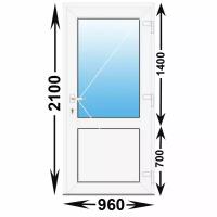 Пластиковая входная дверь MELKE 960x2100 алюминиевый порог