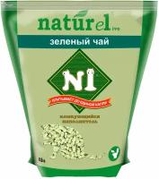 № 1 NATUREL – Наполнитель комкующийся для туалета кошек «Зеленый чай» (4,5 л х 4 шт)