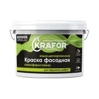 Краска водно-дисперсионная фасадная Krafor, 14 кг, белая