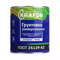 Грунтовка ГФ-021 по дереву и металлу Krafor, алкидная, 20 кг, красно-коричневая