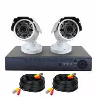 Комплект видеонаблюдения для дачи, частного дома на 2 камеры для улицы PST AHD-K02CH 2 Мп