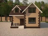 Проект жилого дома STROY-RZN 15-0003 (137,5 м2, 8,96*11,04 м, газобетонный блок 400 мм, облицовочный кирпич)