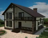 Проект жилого дома STROY-RZN 15-0011 (221,09 м2, 12,08*12,73 м, керамический блок 510 мм, декоративная штукатурка)