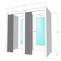 Примерочная кабина 2-секции для ПВЗ и магазина