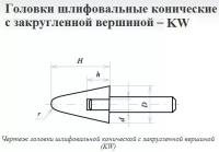 Головка абразивная 16х16х6 KW(ГКЗ) 63С F60(25Н) O(СТ1) с хвостовиком \