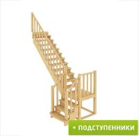 Лестница К-022м Л с подступенками сосна (7 уп)