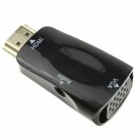 Переходник HDMI - VGA(G) J3.5-J3.5 конвертер, черный