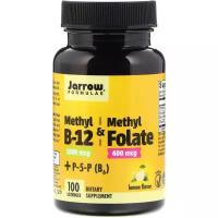 Jarrow Formulas Метил B-12 и метилфолат со вкусом лимона 1000 мкг / 400 мкг 100 леденцов Jrw-18018