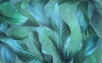 Фотообои Зеленые тропические листья 275x440 (ВхШ), бесшовные, флизелиновые, MasterFresok арт 13-399