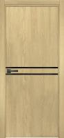 Дверное полотно глухое берген (18-1) 200x80 см ПВХ, чёрный/дуб янтарный