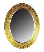 Зеркало овальное в раме из золотой мозаики 