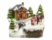 Kaemingk, Светящаяся миниатюра рождественские удовольствия - лепим снеговика с LED-огнями и динамикой, 19х16х15 см 481091-4
