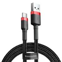 Кабель USB - USB Type-C 1м Baseus Cafule Cable - Черный/Красный (CATKLF-B91)