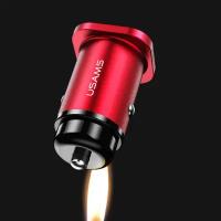 US-CC054 C7 4.8A Dual USB Mini Metal Car Charger(red)