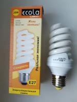 Лампа энергосберегающая люминесцентная Ecola Light Spiral 20W 220V E27 4000K 127*48мм KS-lampaE27W20-sale