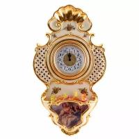 BAROQUE Часы настенные D32хH56 см, керамика, цвет кремовый, декор золото