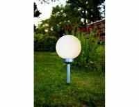 Садовый светильник LUNA матовый белый, тёплый белый свет, два режима свечения, солнечная батарея, 37х20 см, STAR trading 480-25