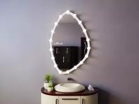 Гримерное зеркало с подсветкой в ванную комнату в деревянной раме Miralls Onyx Ultra
