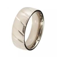 Титановое кольцо мужское с диагональными насечками Lonti TI-055R (9 США (наш 19))