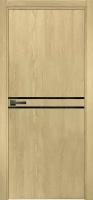 Дверное полотно глухое берген (18-1) 200x70 см ПВХ, чёрный/дуб янтарный